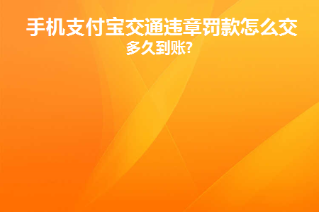 手机支付宝如何交罚款交通违章