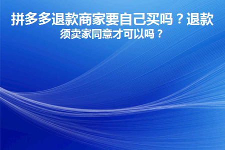 拼多多退款商家要自己买吗(拼多多退款要经过商家同意吗)