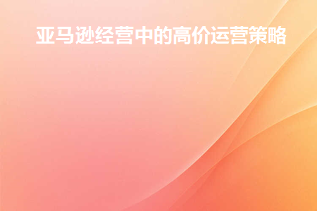 亚马逊经营中的高价运营策略(亚马逊经营中的高价运营策略包括)