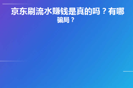 京东刷流水赚钱是真的吗(京东商城刷流水)