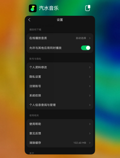 汽水音乐怎么和其他应用一起播放